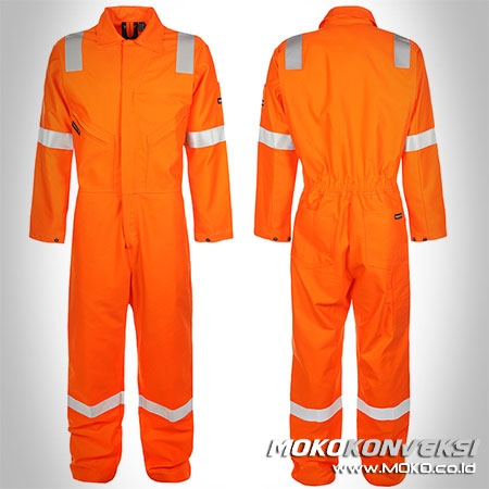 Harga Baju Wearpack Coverall Warna Orange Polos Scotchlite
