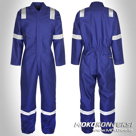 Tempat Pembuatan Wearpack Coverall Terpercaya Warna Biru Benhur Scotchlite Reflektor