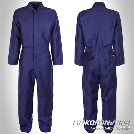 Baju Kerja Wearpack Terusan Coverall Warna Navy Polos