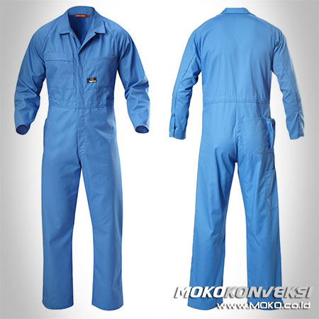 Jual Wearpack Kerja Coverall Bengkel Warna Biru Polos