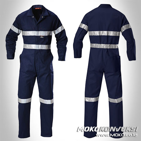 Model Baju Wearpack Coverall Safety Warna Navy Polos Scotchlite