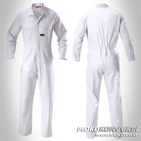 Model Wearpack Pertamina Coverall Warna Putih Polos